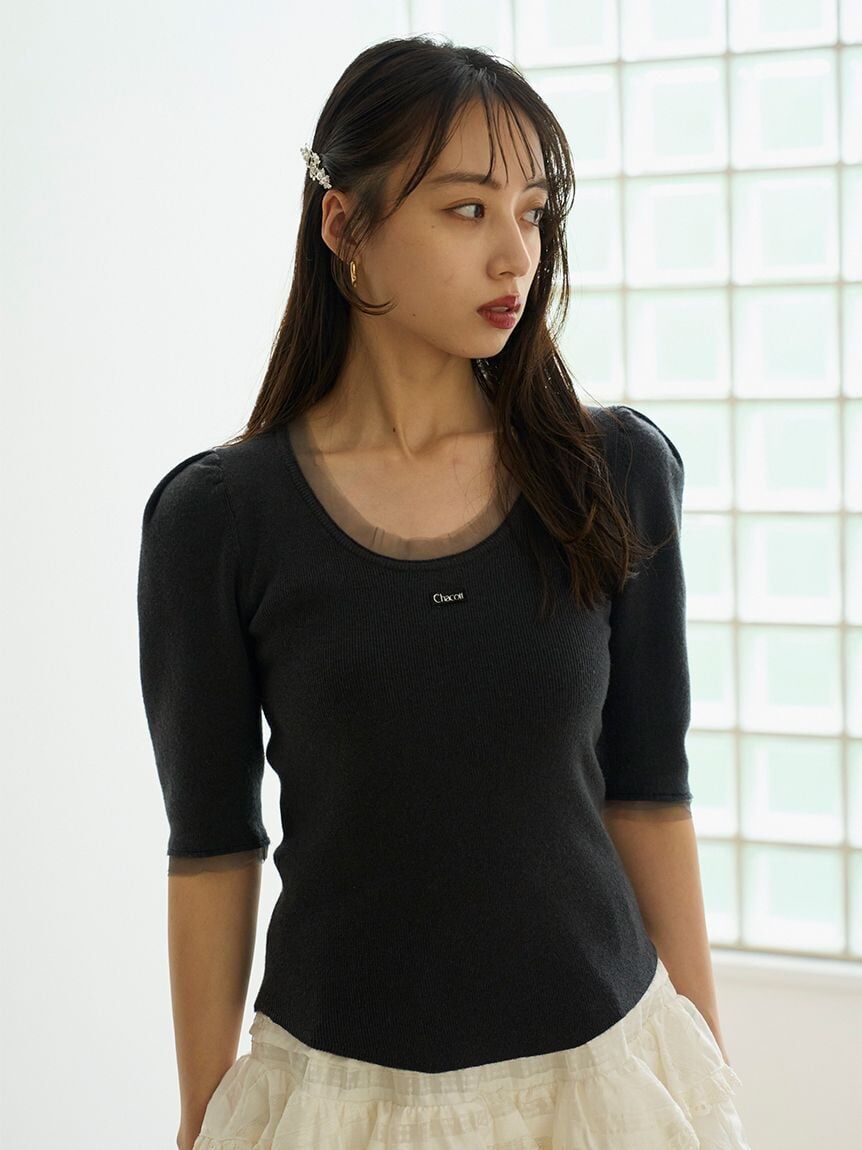 [預購] 折扣SNIDEL × Chacott 聯名羅紋針織上衣