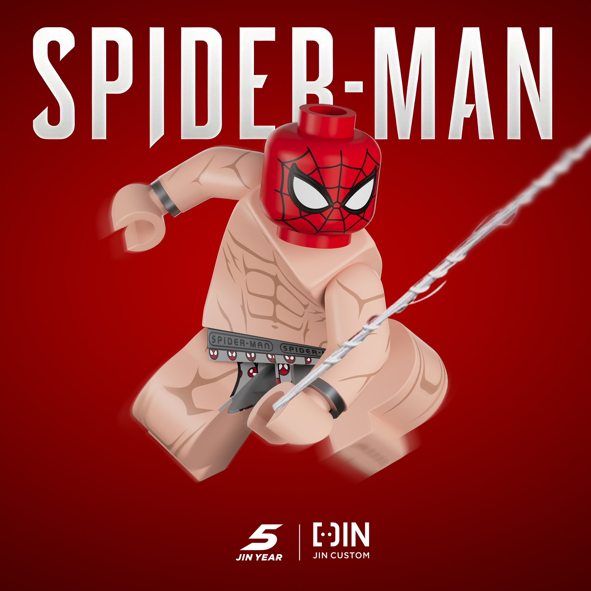 [Jin Custom][In Stock] PS4 Naked Spider-Man [PADprinted]