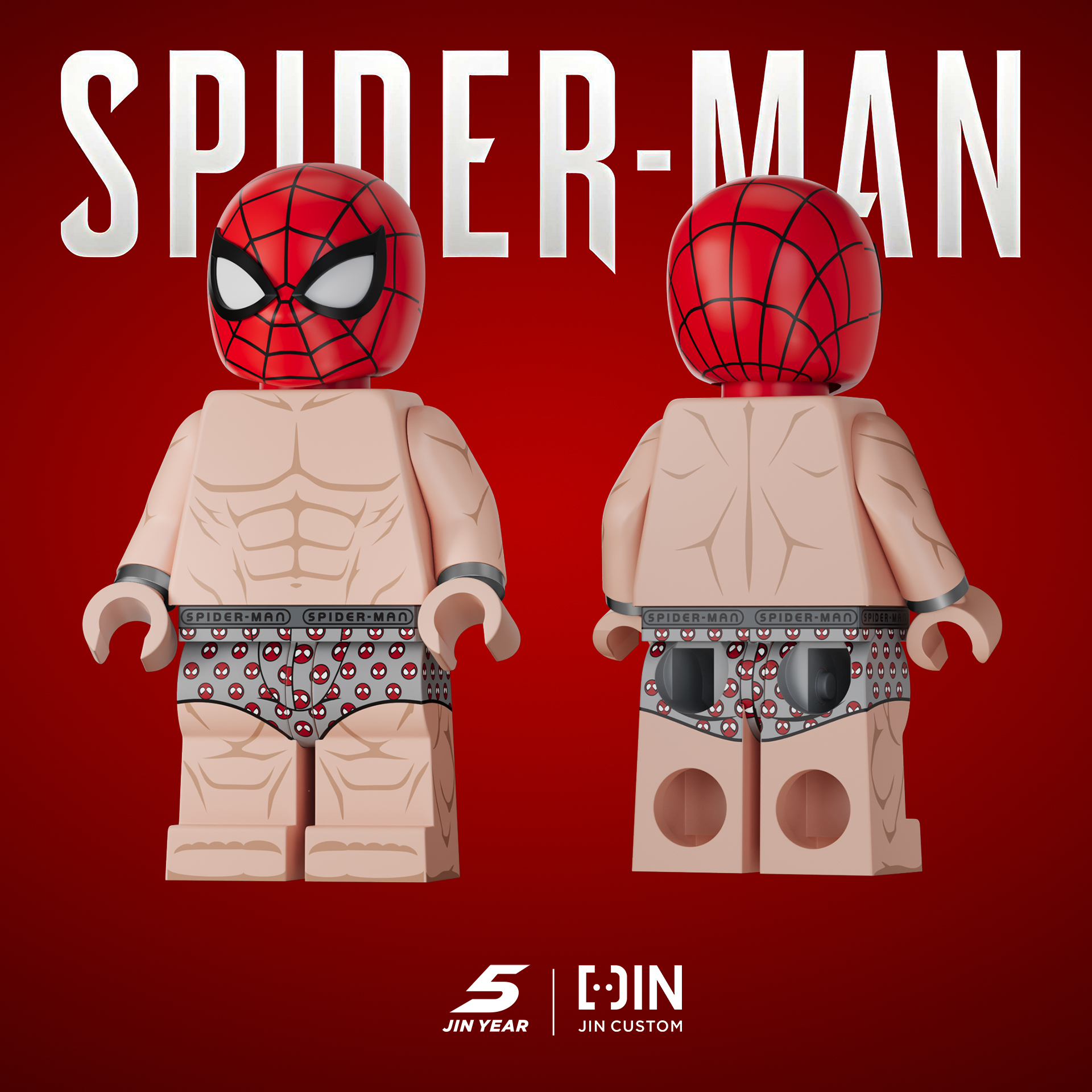 [Jin Custom][In Stock] PS4 Naked Spider-Man [PADprinted]