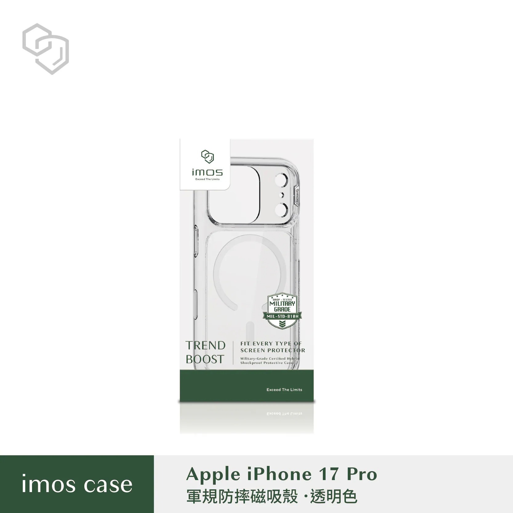 imos｜iPhone17 Pro 磁吸軍規防震保護殼-5色