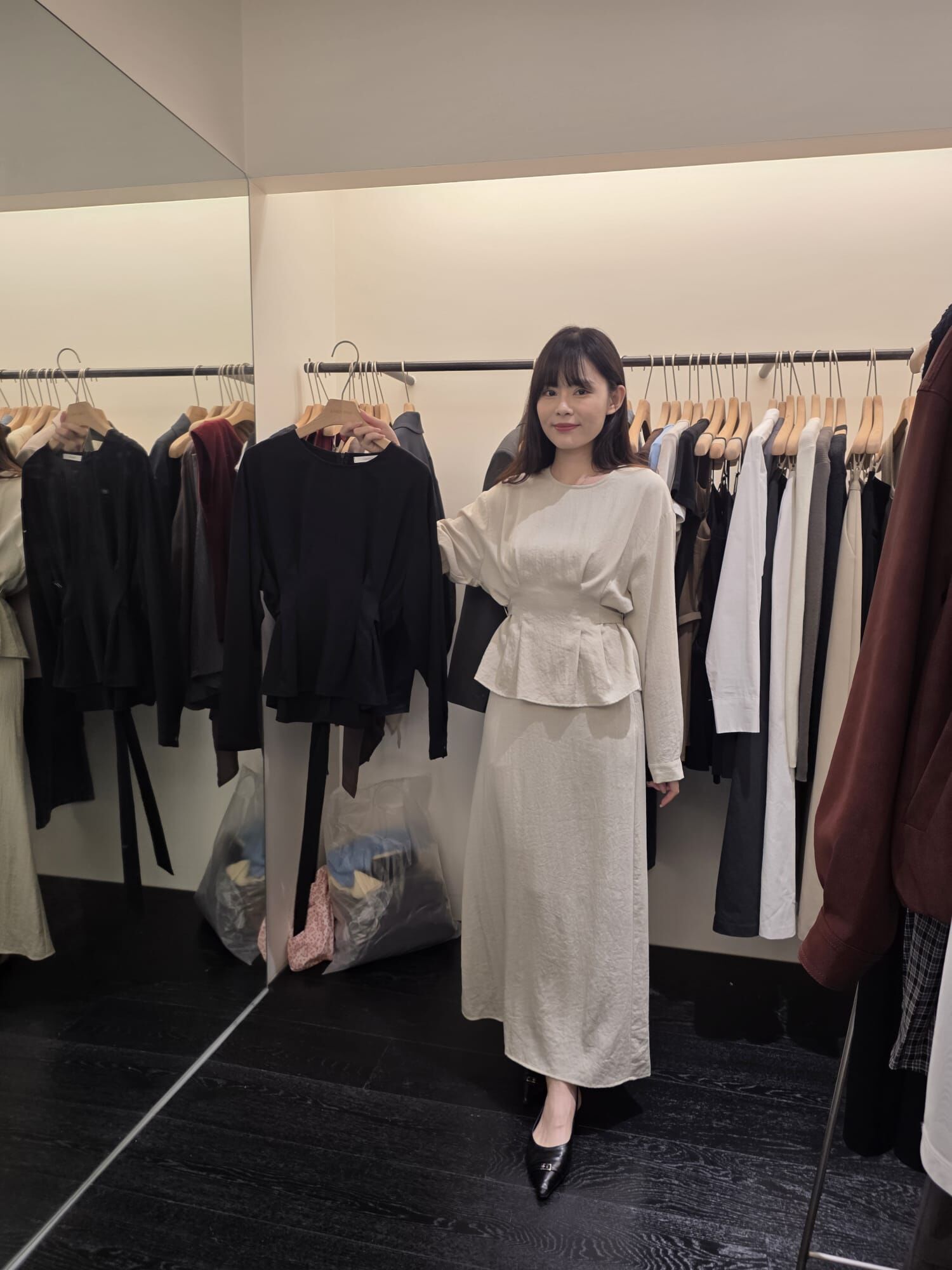 OB5027 收腰皺褶綁腰帶長袖上衣 *特價* (優惠碼同充值購物金不適用)