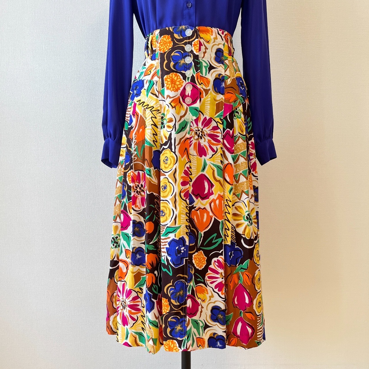 Chris Montez日本製繽紛花花高腰半裙