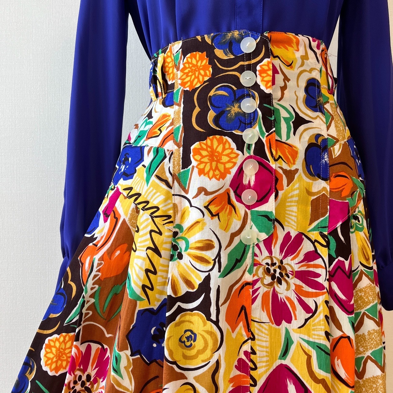 Chris Montez日本製繽紛花花高腰半裙