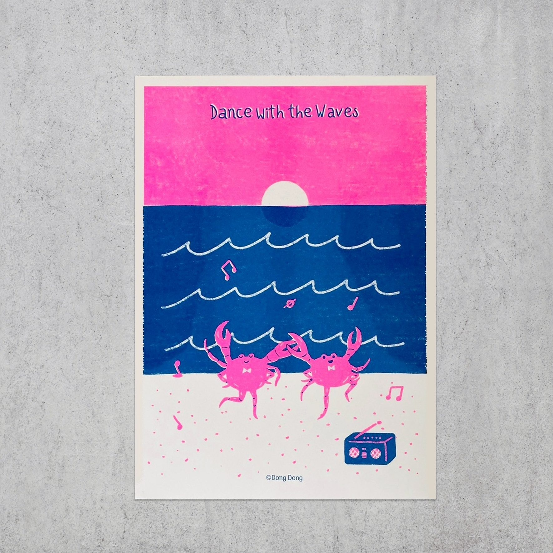 A3孔版印刷海報/與浪共舞/自由系列海報