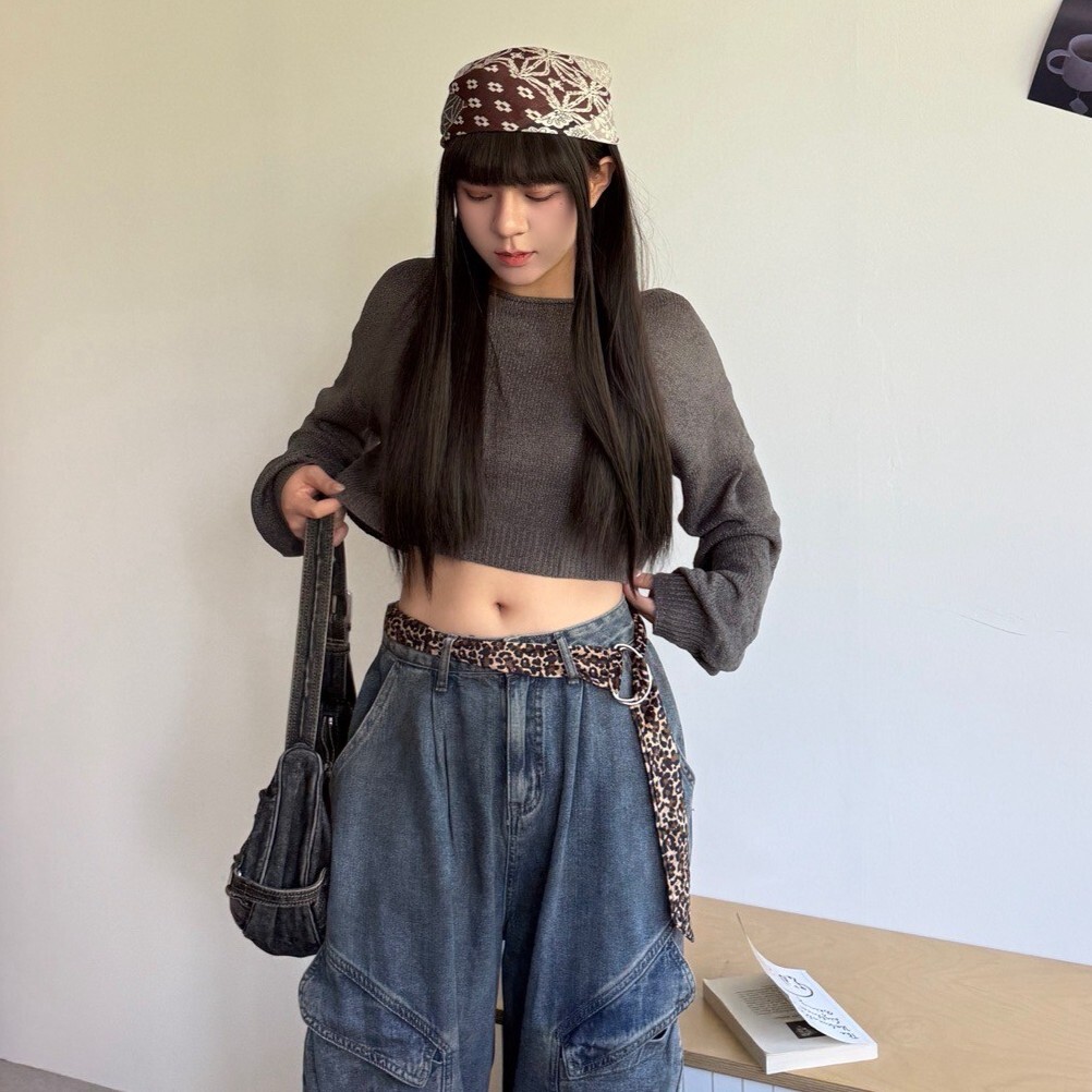 自訂款!偷心計畫💘中短版圓領薄針織上衣