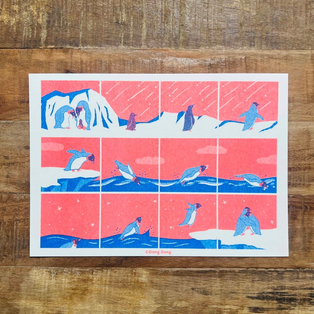 【A5明信片】King Penguin/孔版印刷明信片