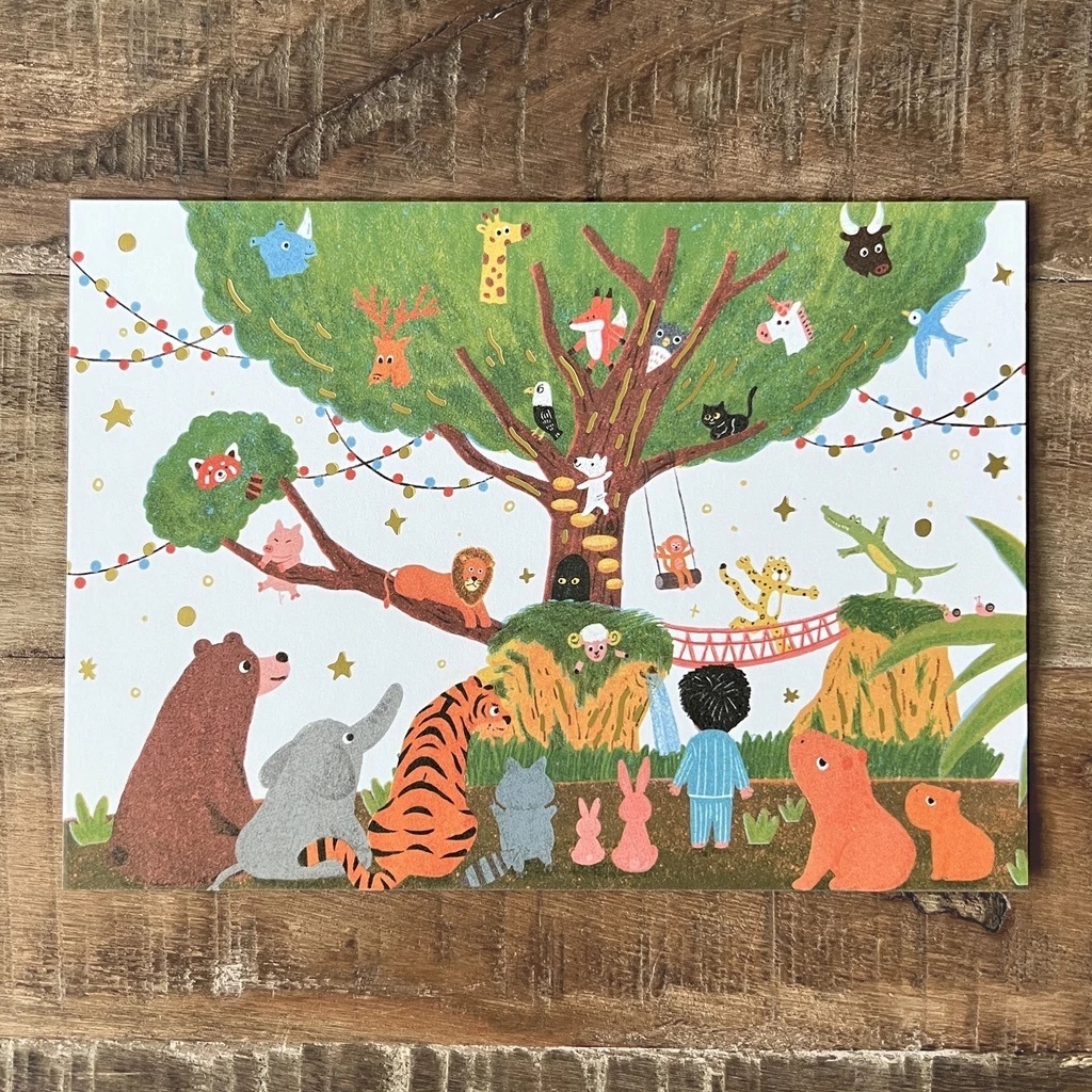 魔法動物/燙金明信片