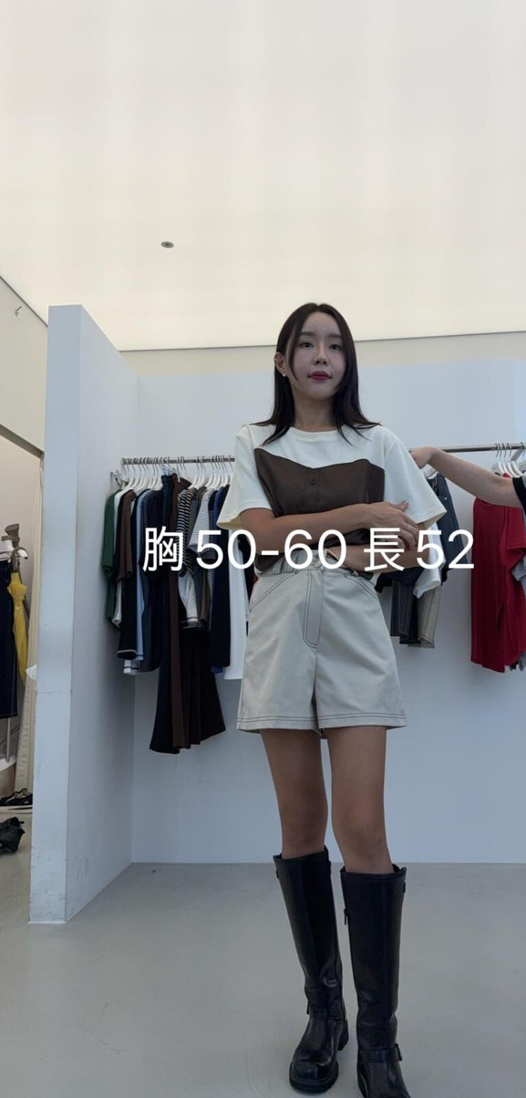 NC5014 假兩件圓領假鈕扣上衣