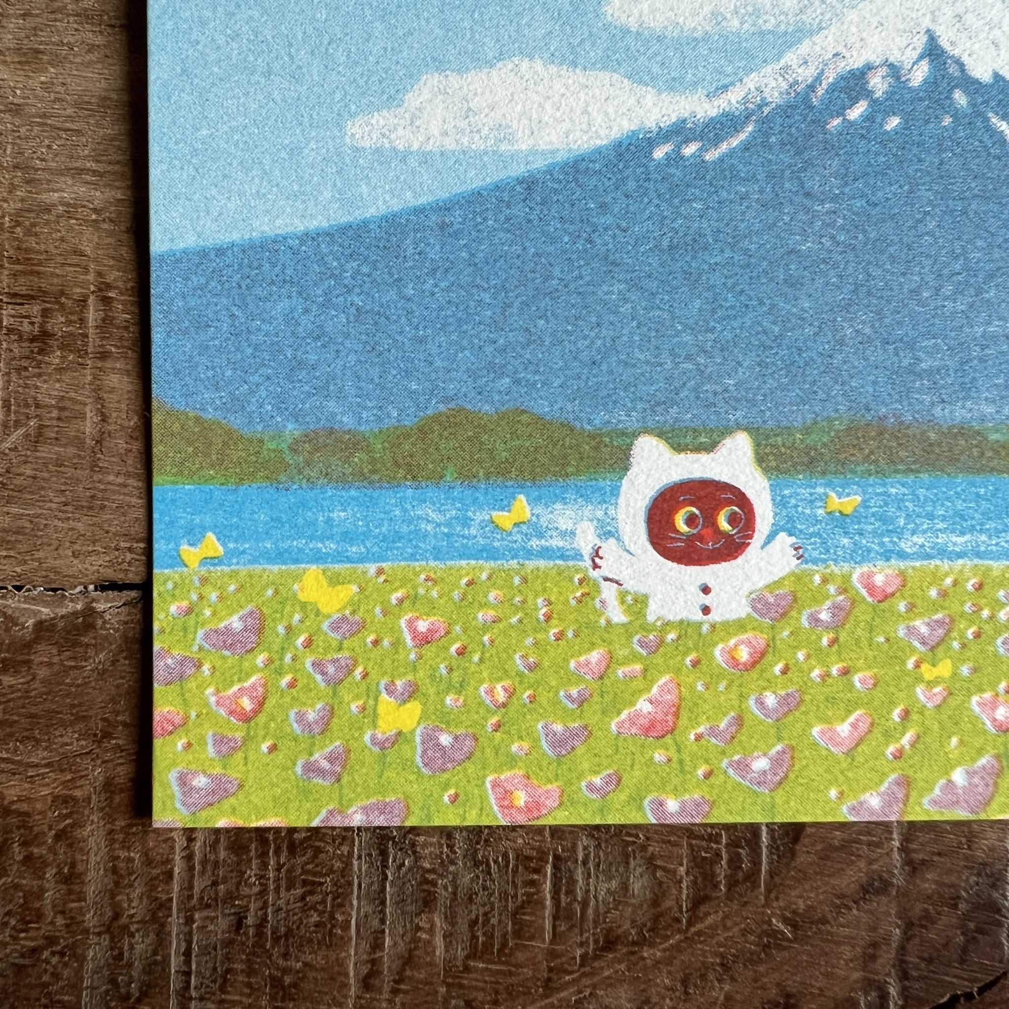 富士山之旅/乒乒乓乓貓/孔版印刷明信片