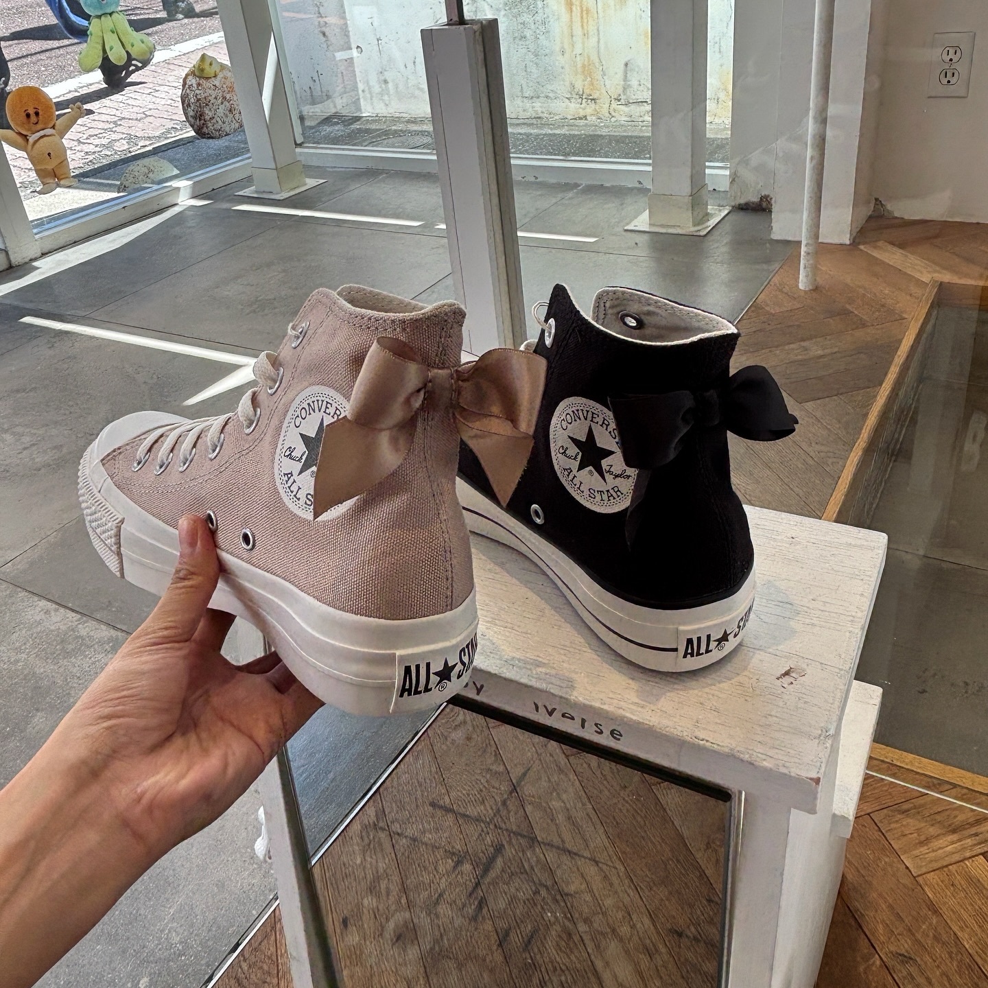 Converse AS Plts Backribbon HI 日本限定 黑色 嫩膚粉 緞帶 高筒 帆布鞋 31315931