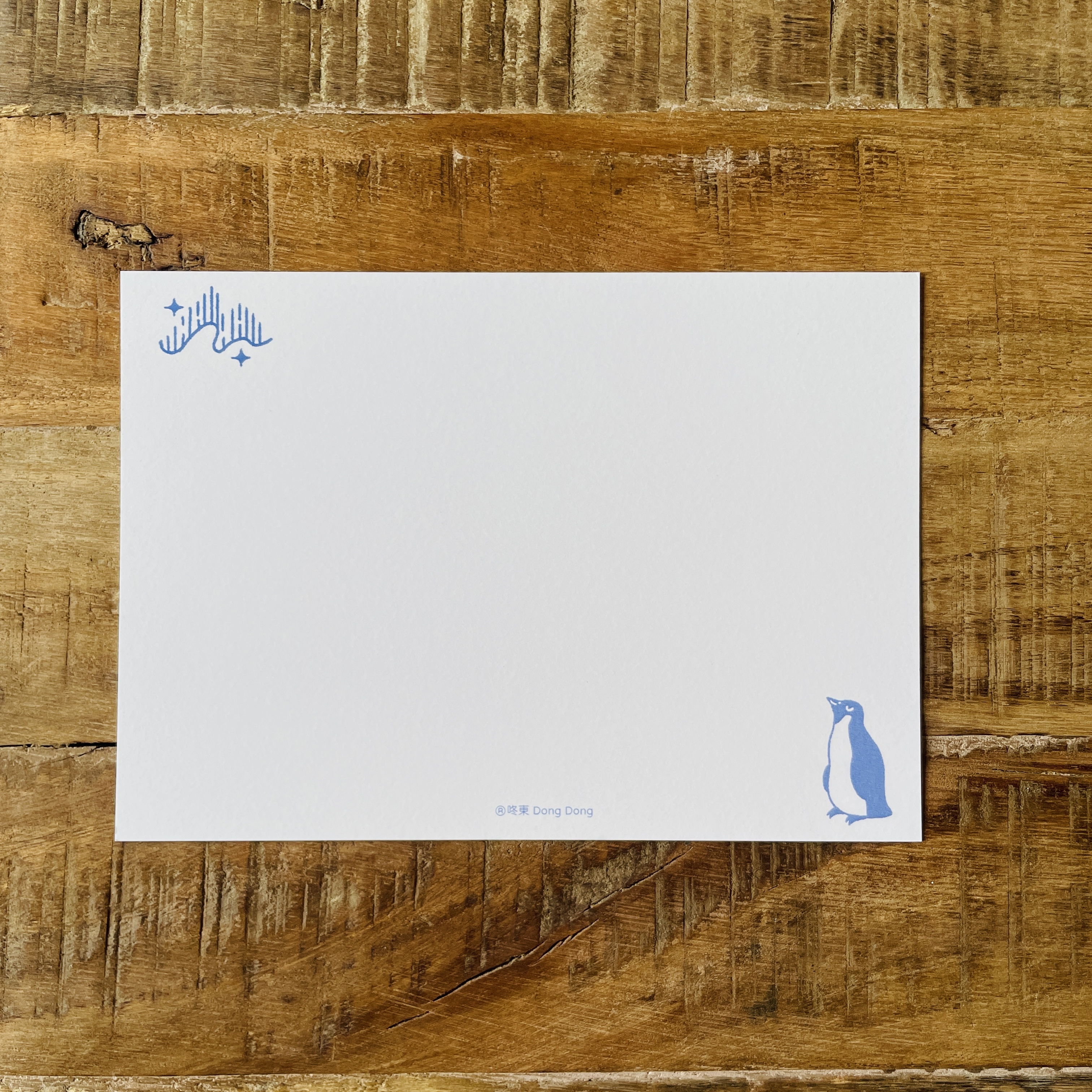 企鵝/南極/極光/燙金明信片