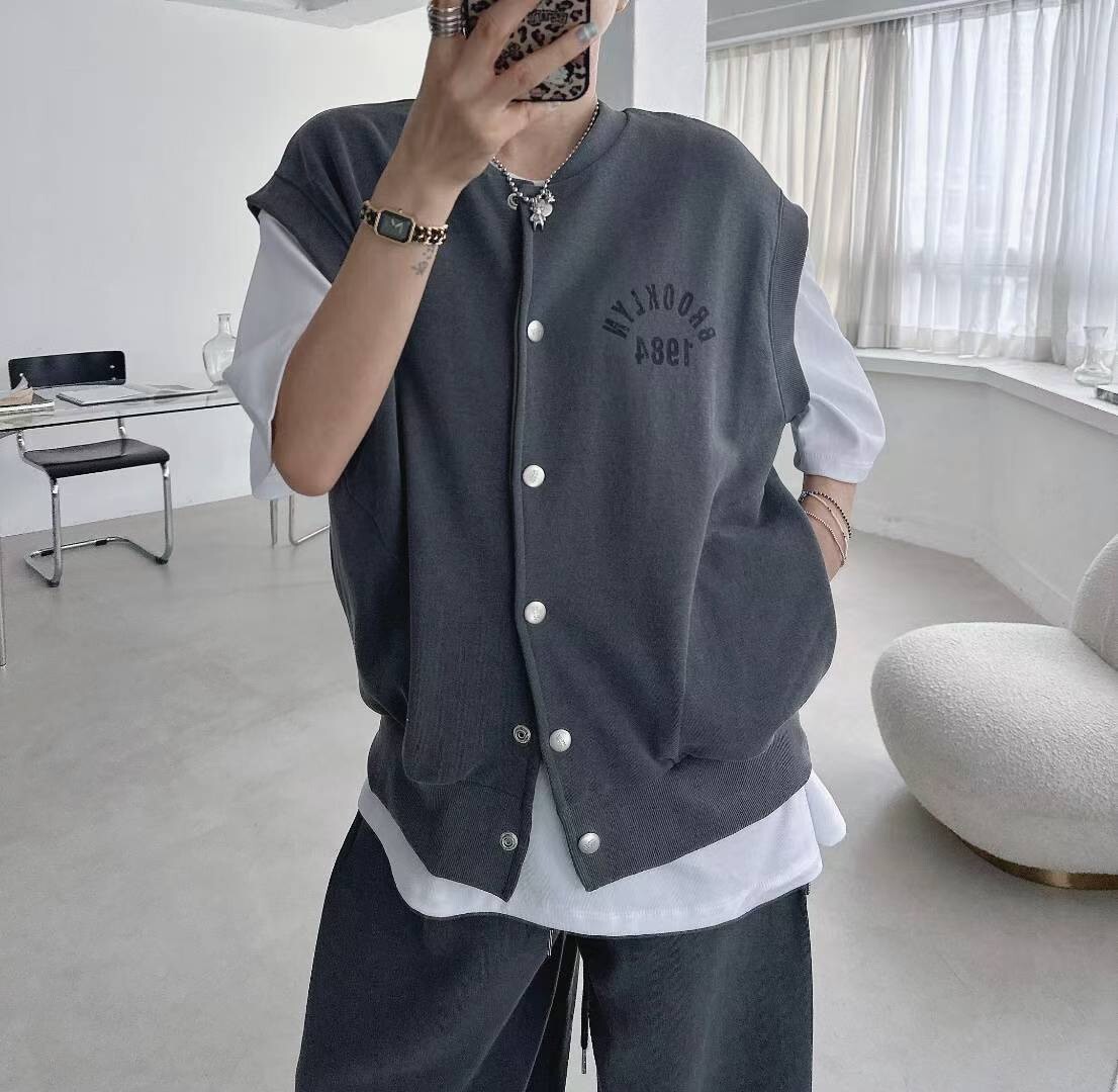 背拉鍊造型落肩背心