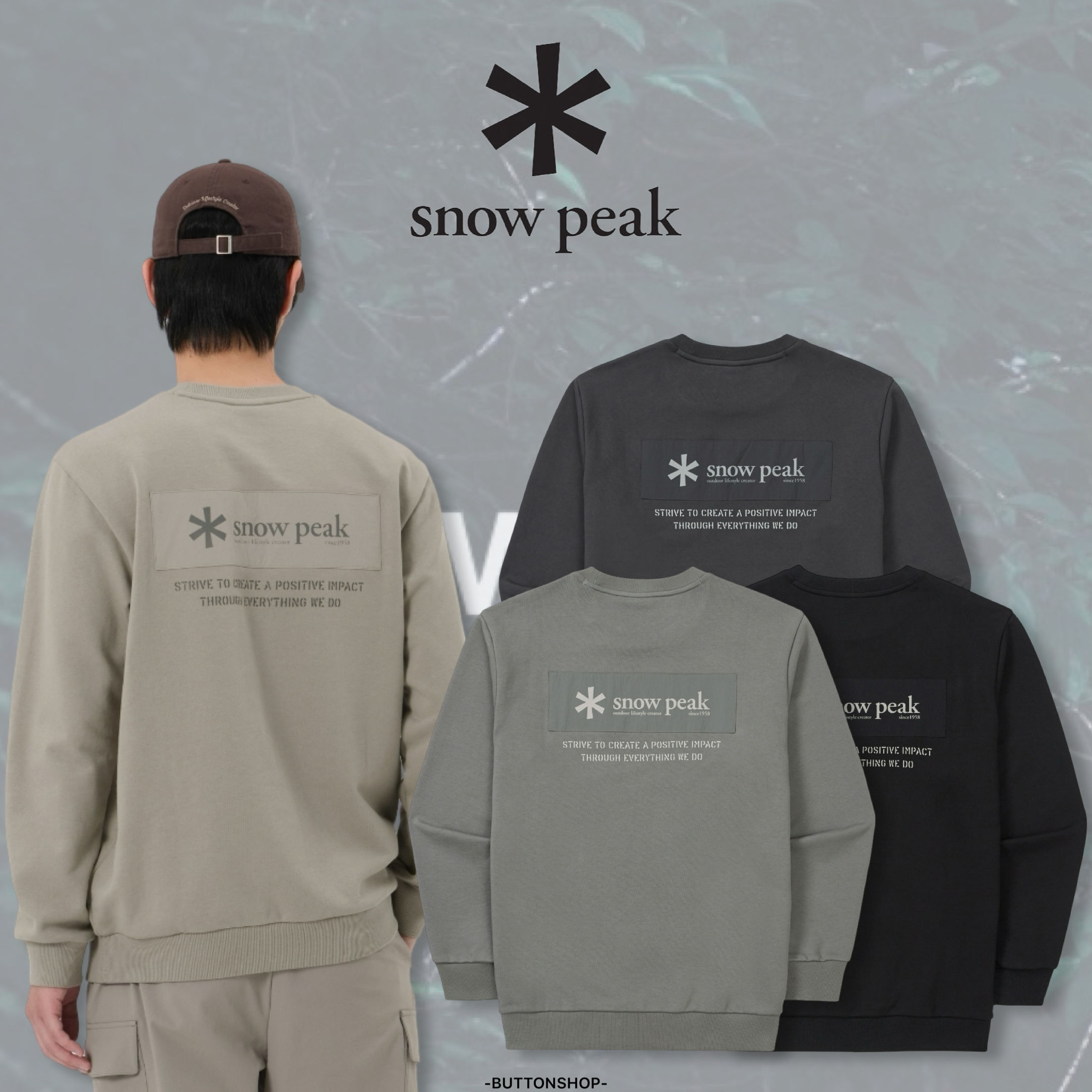 【現貨】snow peak Woven Patch sweatshirt 貼布box 大學tee 長袖 S25FMFHT24