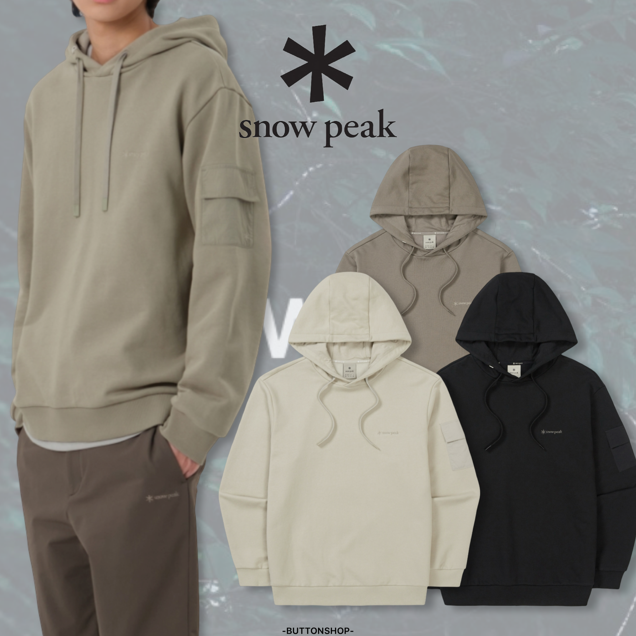 【代購】snow peak Land Pocket Hood T-shirt 手臂口袋 帽tee S25FMFHD60