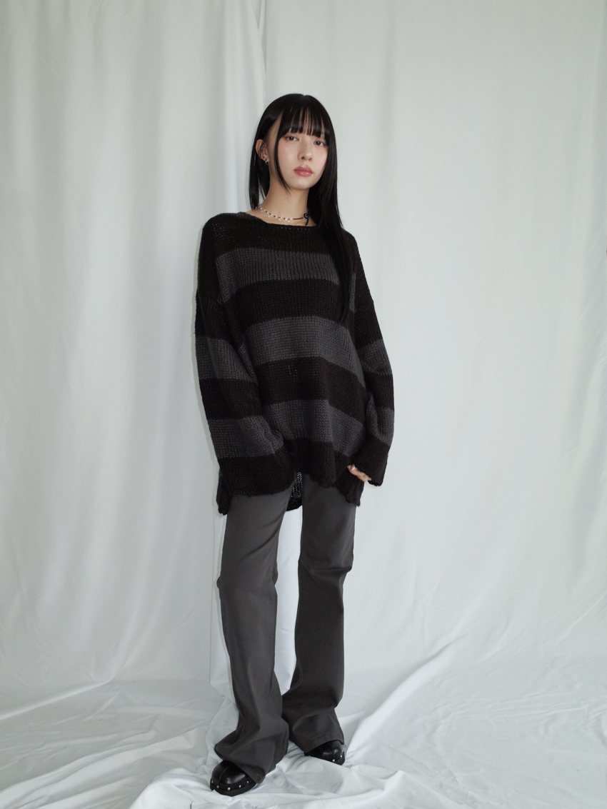 reversible knit top with crossover neckline