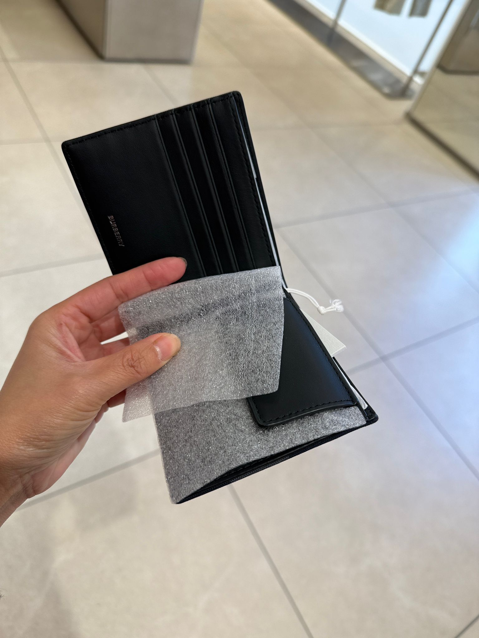 Burberry REG CC Check Bi-fold Wallet Navy