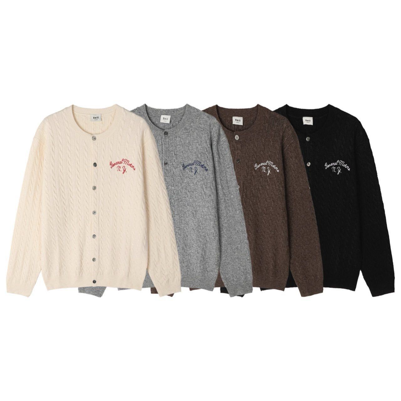 圓領暗紋開胸針織外套Veil-081JK