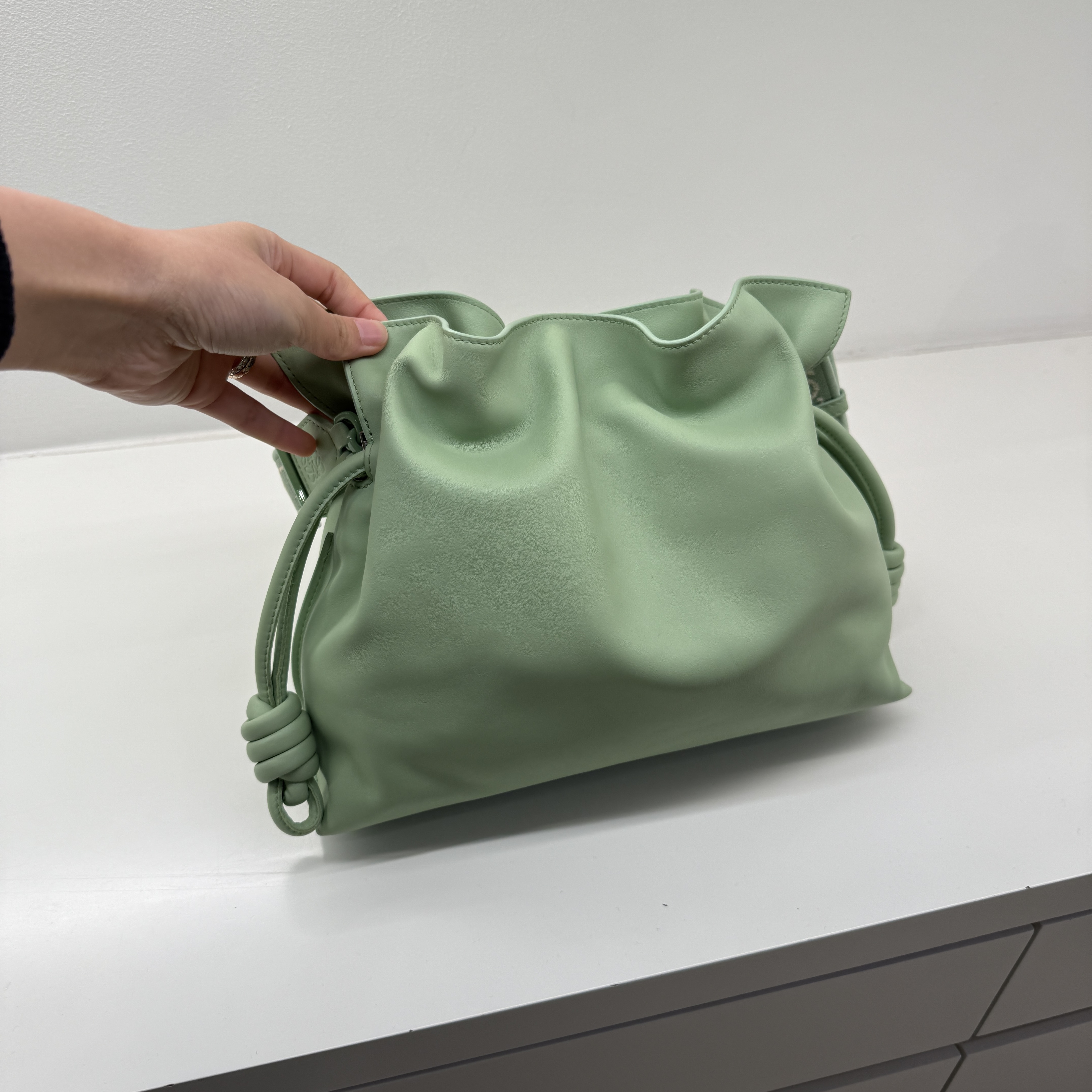 Loewe Flamenco Clutch bag Lime Green