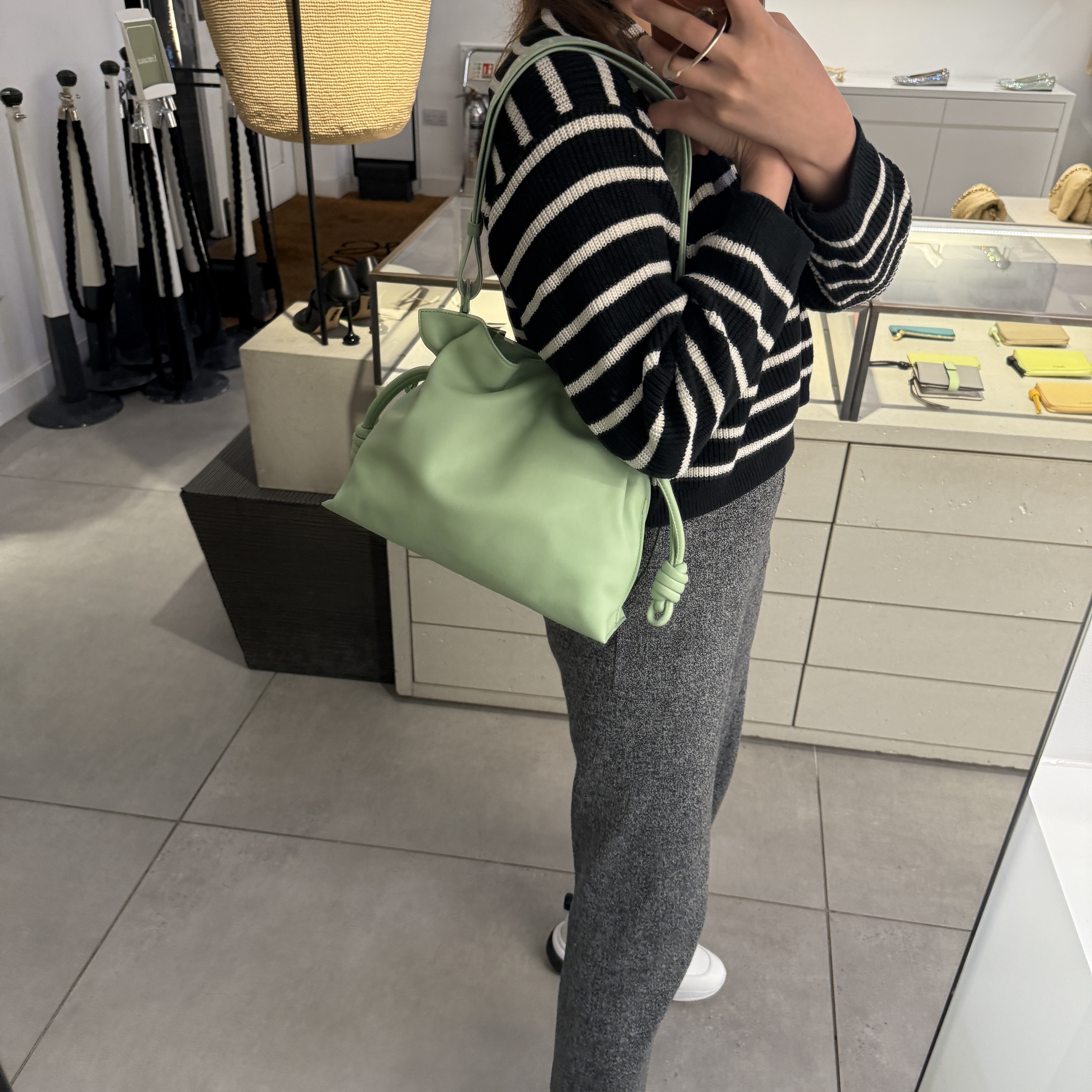 Loewe Flamenco Clutch bag Lime Green