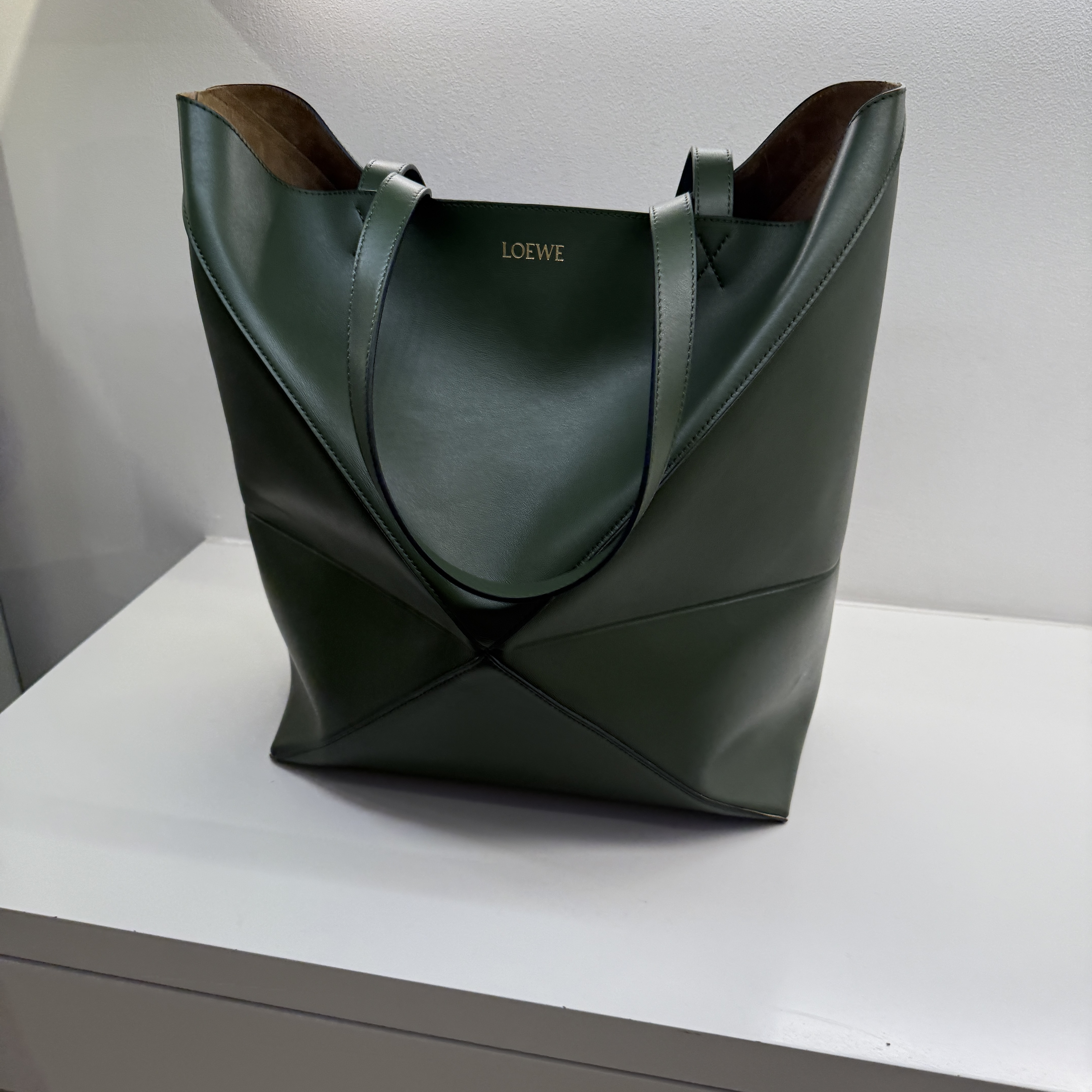 Loewe Puzzle Fold Tote XL bag Hunter Green