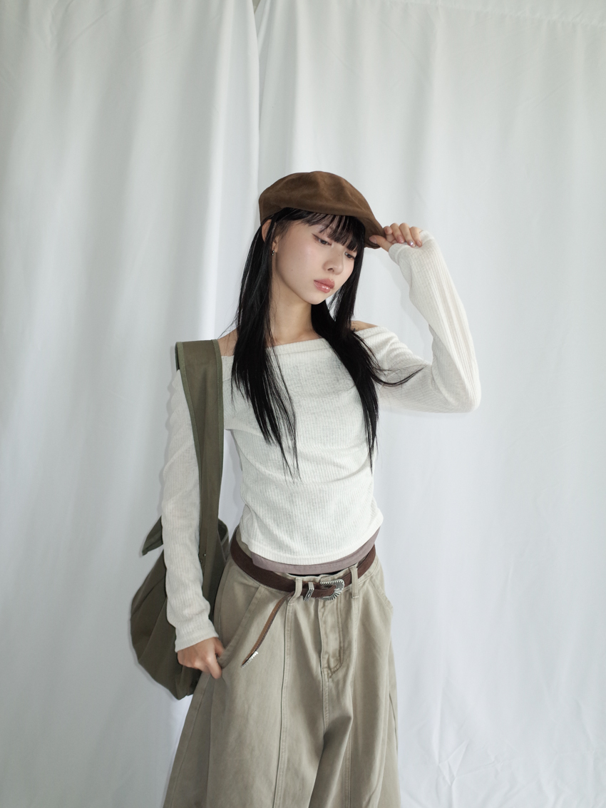 layered faux two-piece halter top