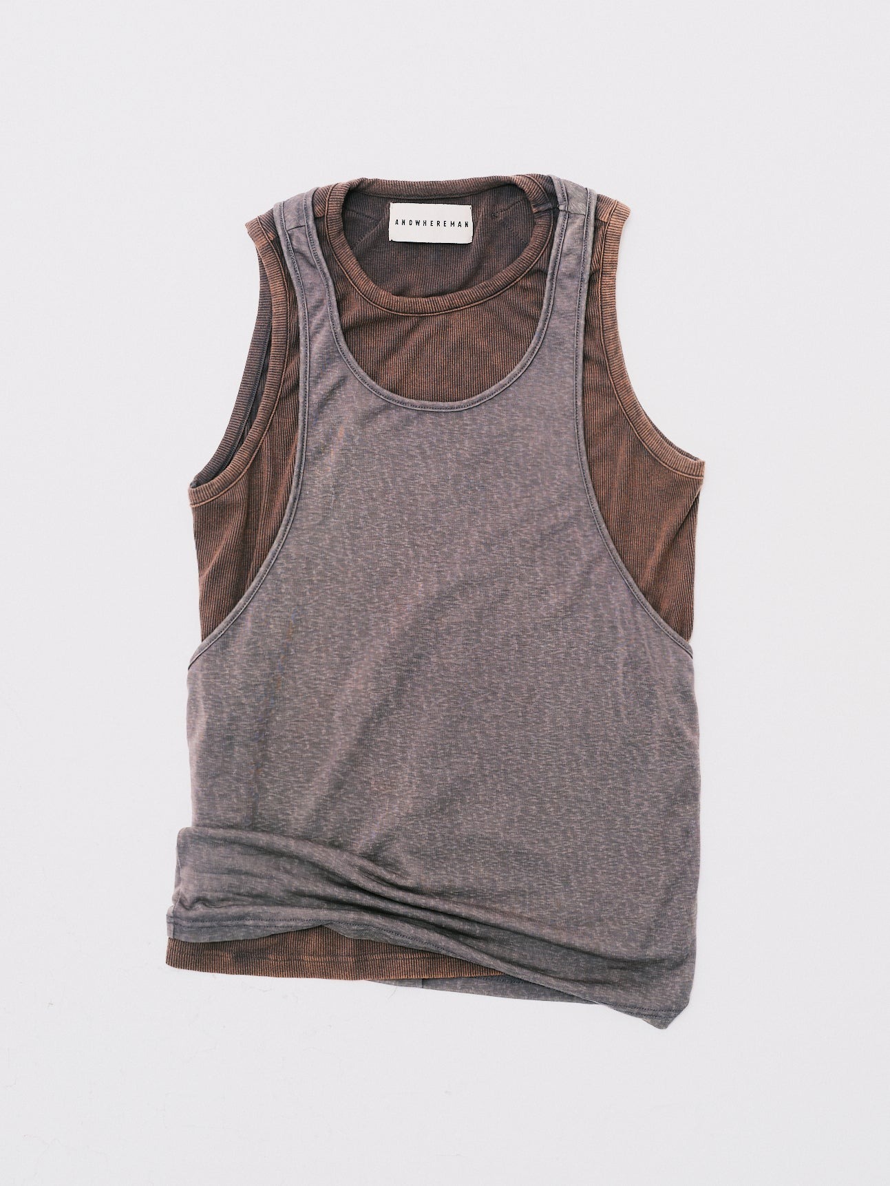 ANOWHEREMAN｜Double Layers Tank Top (Grey)
