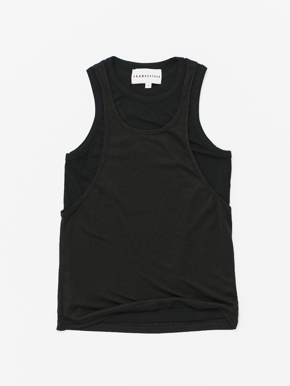 ANOWHEREMAN｜Double Layers Tank Top (Black)