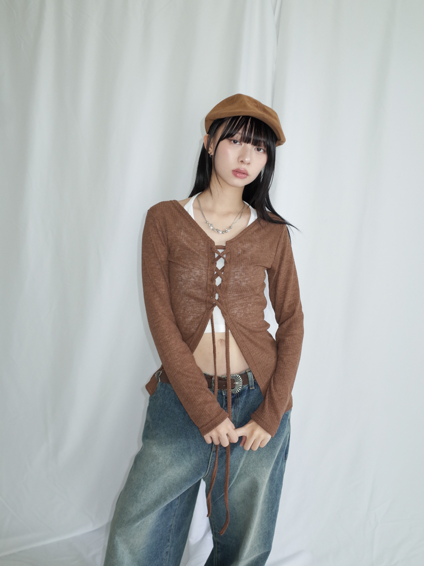 ballet crossover top with slit hem