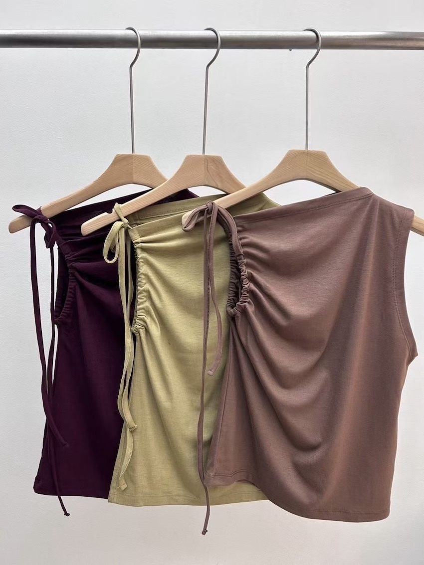 autumn-tone asymmetric ruched cami