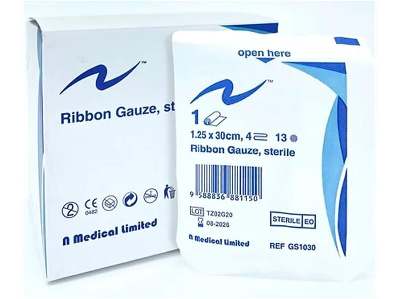 無菌棉織帶紗布 1.25x30cm Ribbon Gauze (sterile)