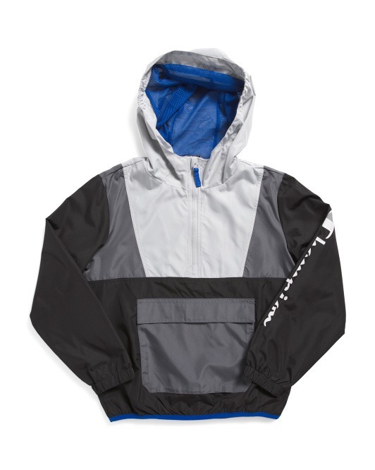 【預購】CHAMPION H091662 大童拼色半拉鏈上衣