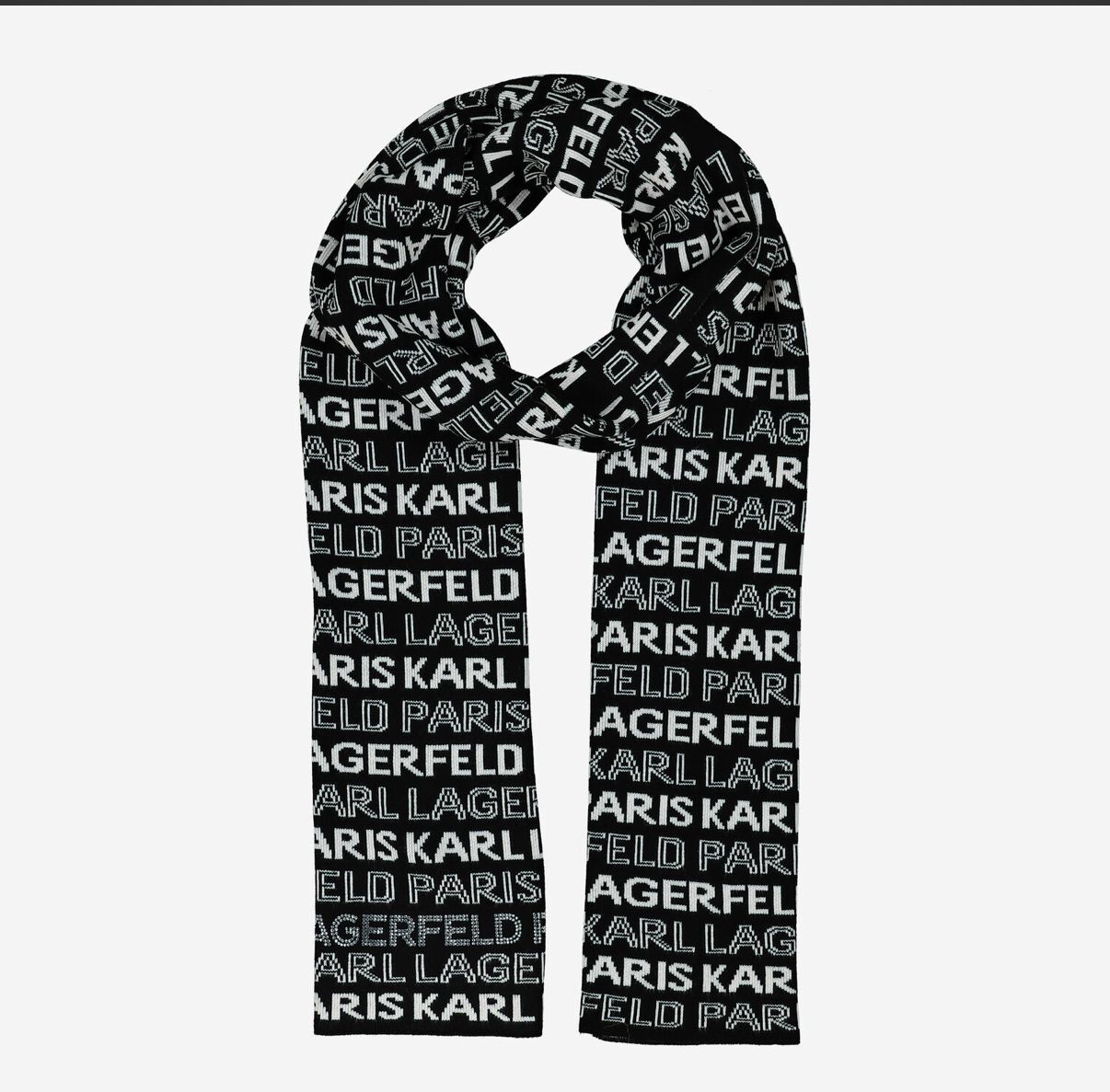 英國代購 (獨立訂單)-KARL LAGERFELD Logo Scarf 40x200cm 🎄香港現貨🎄