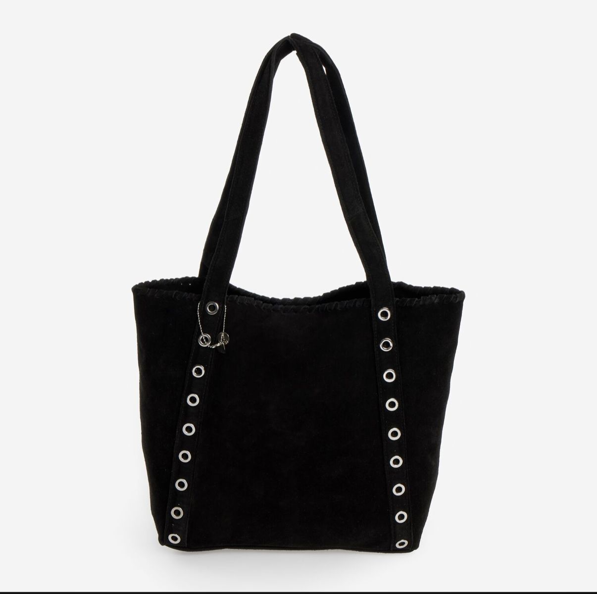 英國代購 (獨立訂單)-BRAMPTON Black Suede Eyelet Tote Bag