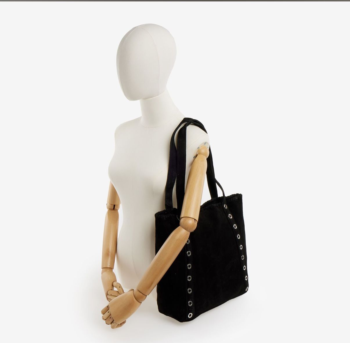 英國代購 (獨立訂單)-BRAMPTON Black Suede Eyelet Tote Bag