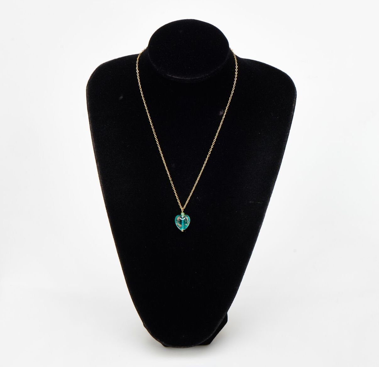 英國代購 (獨立訂單)-CC ZECCHIN Green Murano Glass Heart Pendant Necklace