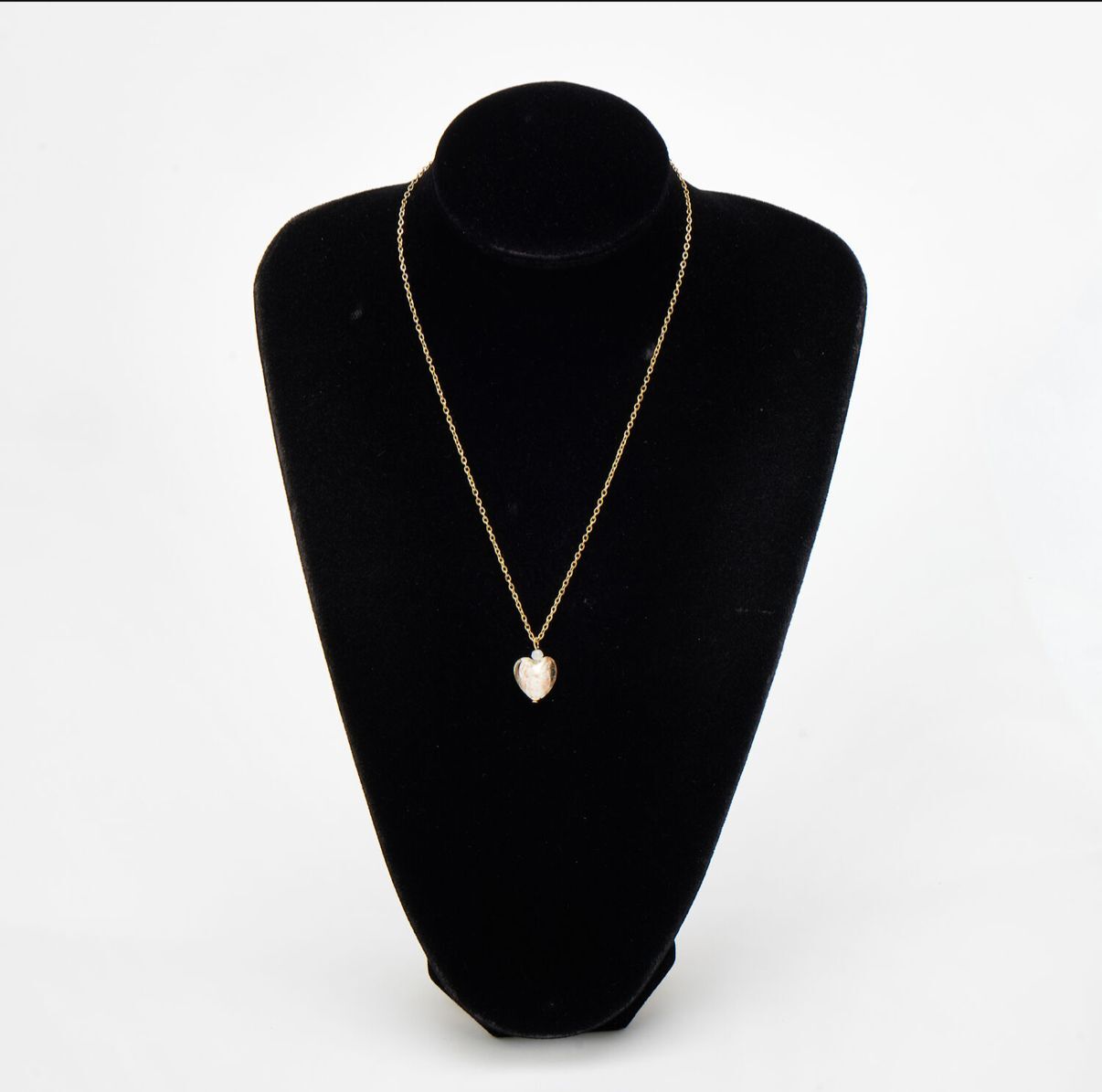 英國代購 (獨立訂單)-CC ZECCHIN Beige Murano Glass Heart Pendant&nbsp;Necklace