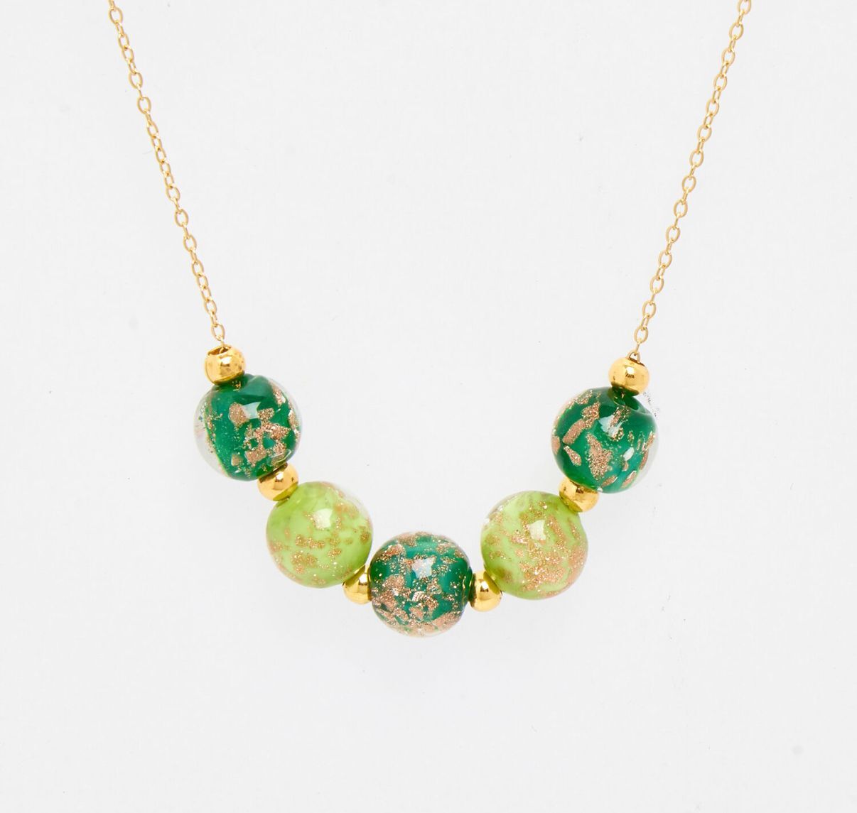 英國代購 (獨立訂單)-CC ZECCHIN Green Murano Glass Perline Pendant Necklace