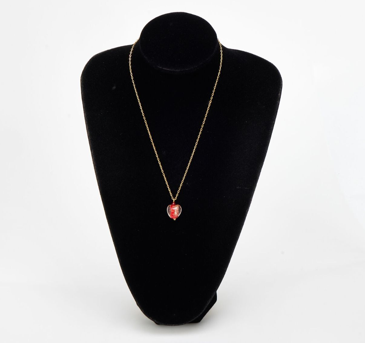 英國代購 (獨立訂單)-CC ZECCHIN Red Murano Glass Heart Pendant&nbsp;Necklace
