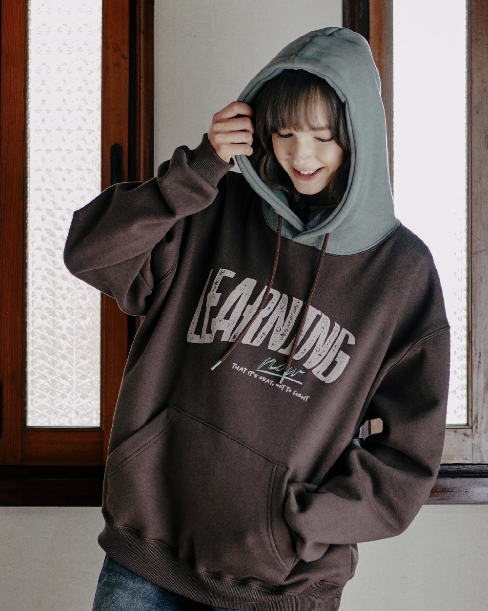 <預購> 韓國WV PROJECT Running Now高磅刷毛帽T