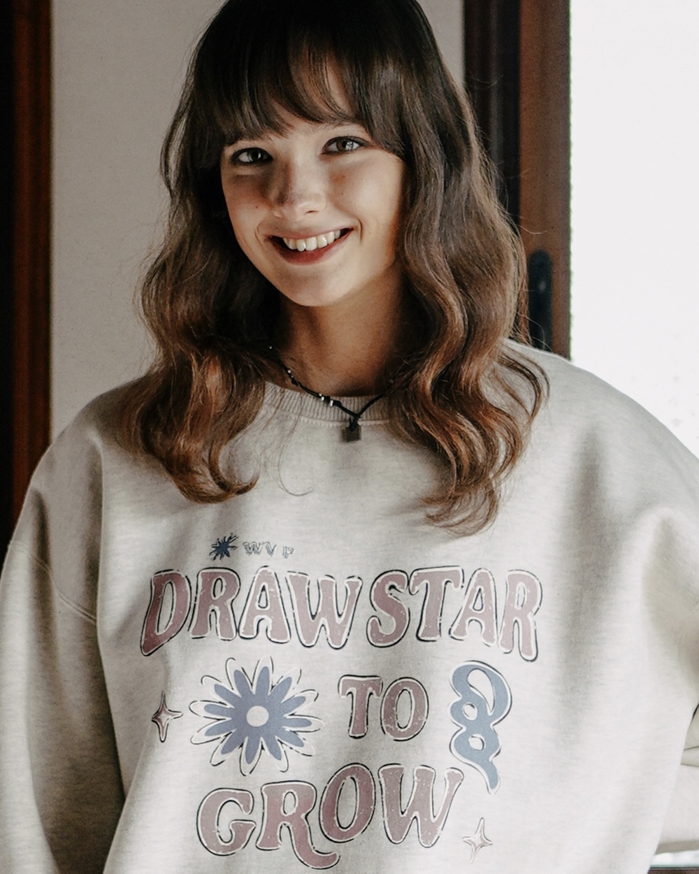 <預購> 韓國WV PROJECT Draw Star復古感高磅刷毛大學T