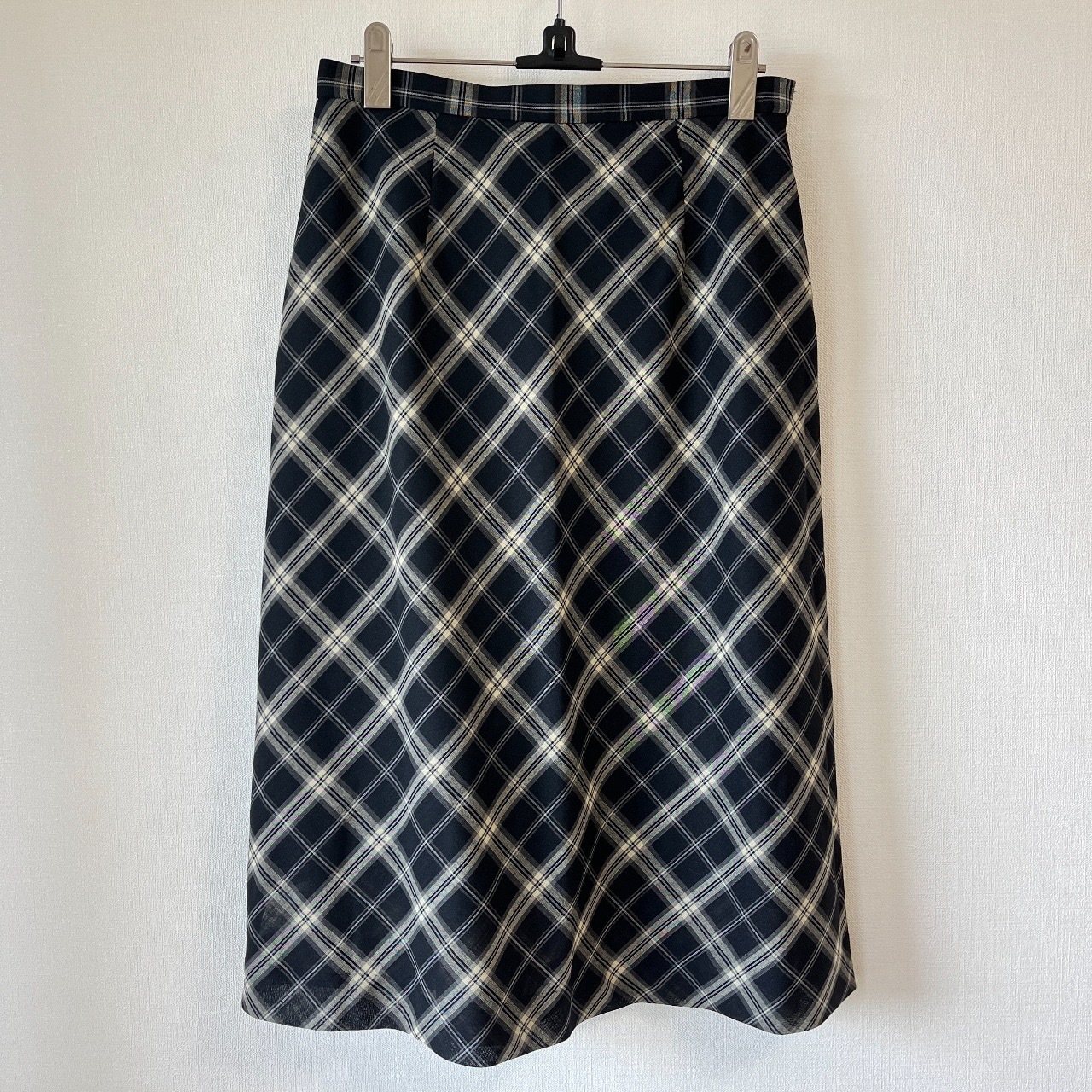 KEITH黑色格紋半身裙