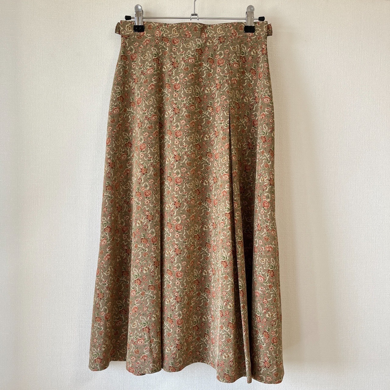 日本製啡色小碎花半身裙