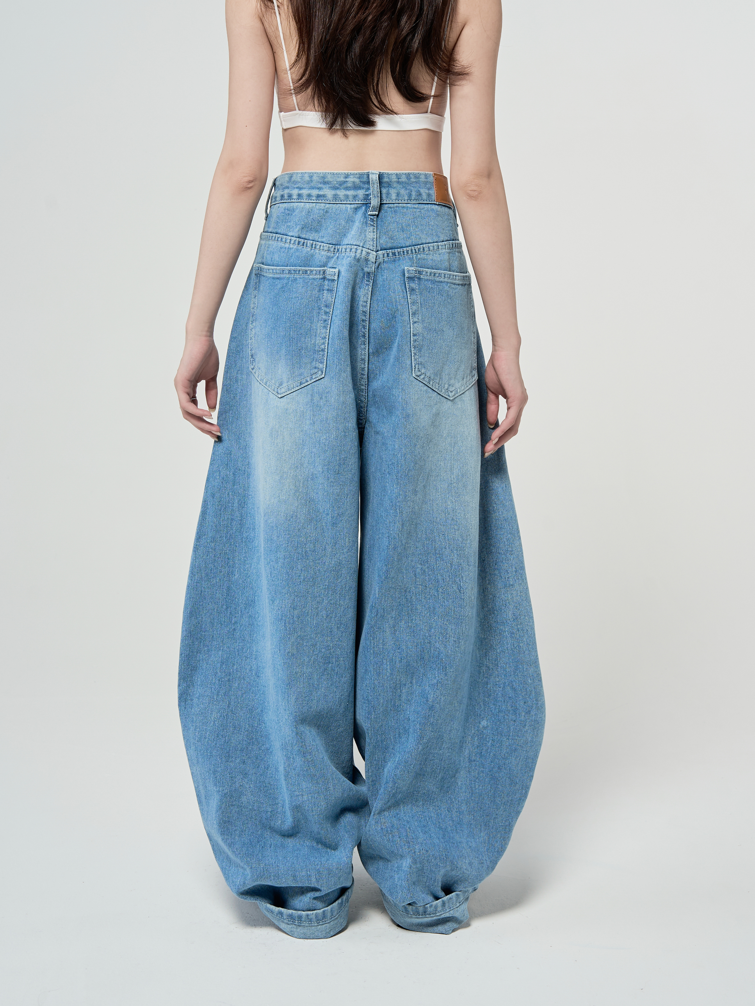 霧藍輪廓丹寧牛仔褲