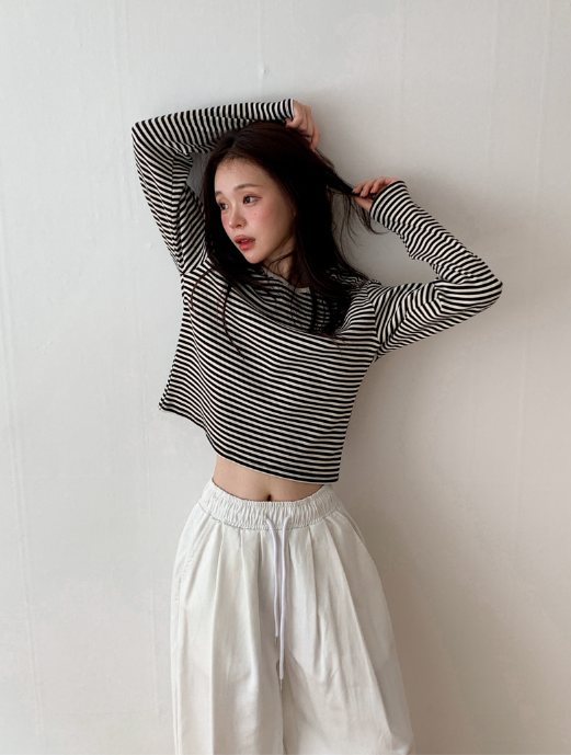 早秋預訂｜條紋基本長袖T 恤