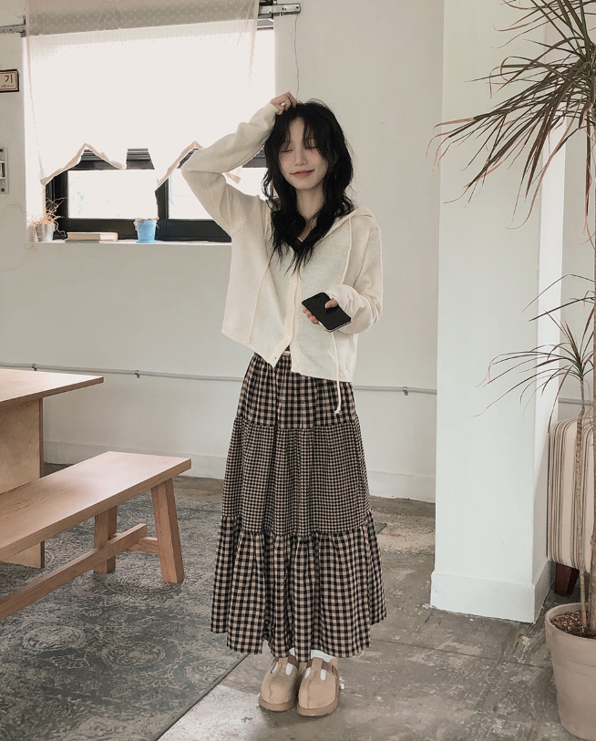 早秋預訂｜Convey Mix Check Cancan 長裙
