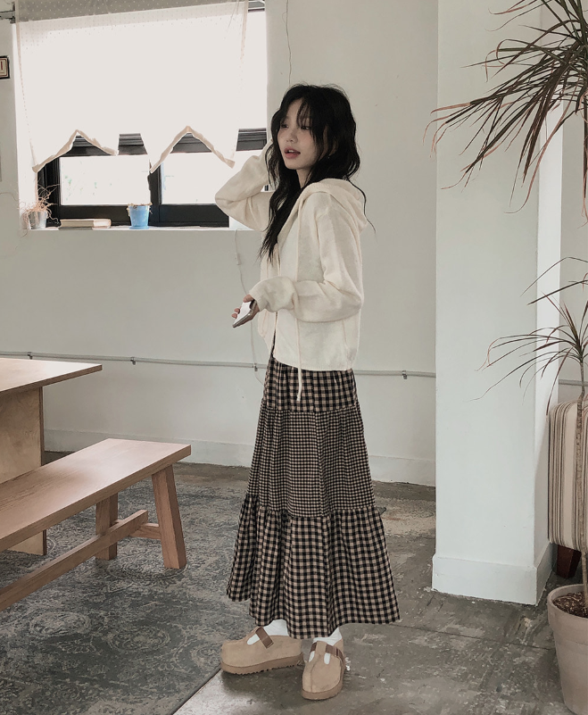 早秋預訂｜Convey Mix Check Cancan 長裙