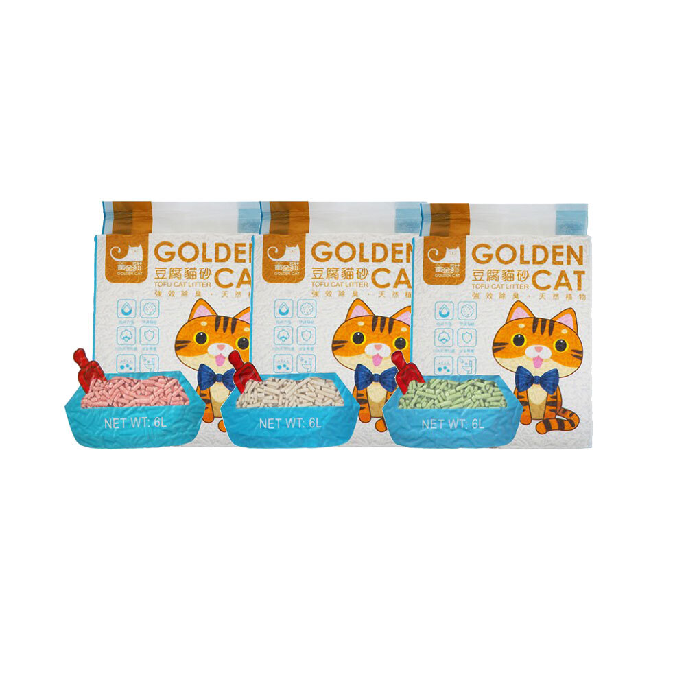 (6包免運組) 黃金貓 天然環保豆腐貓砂 6L