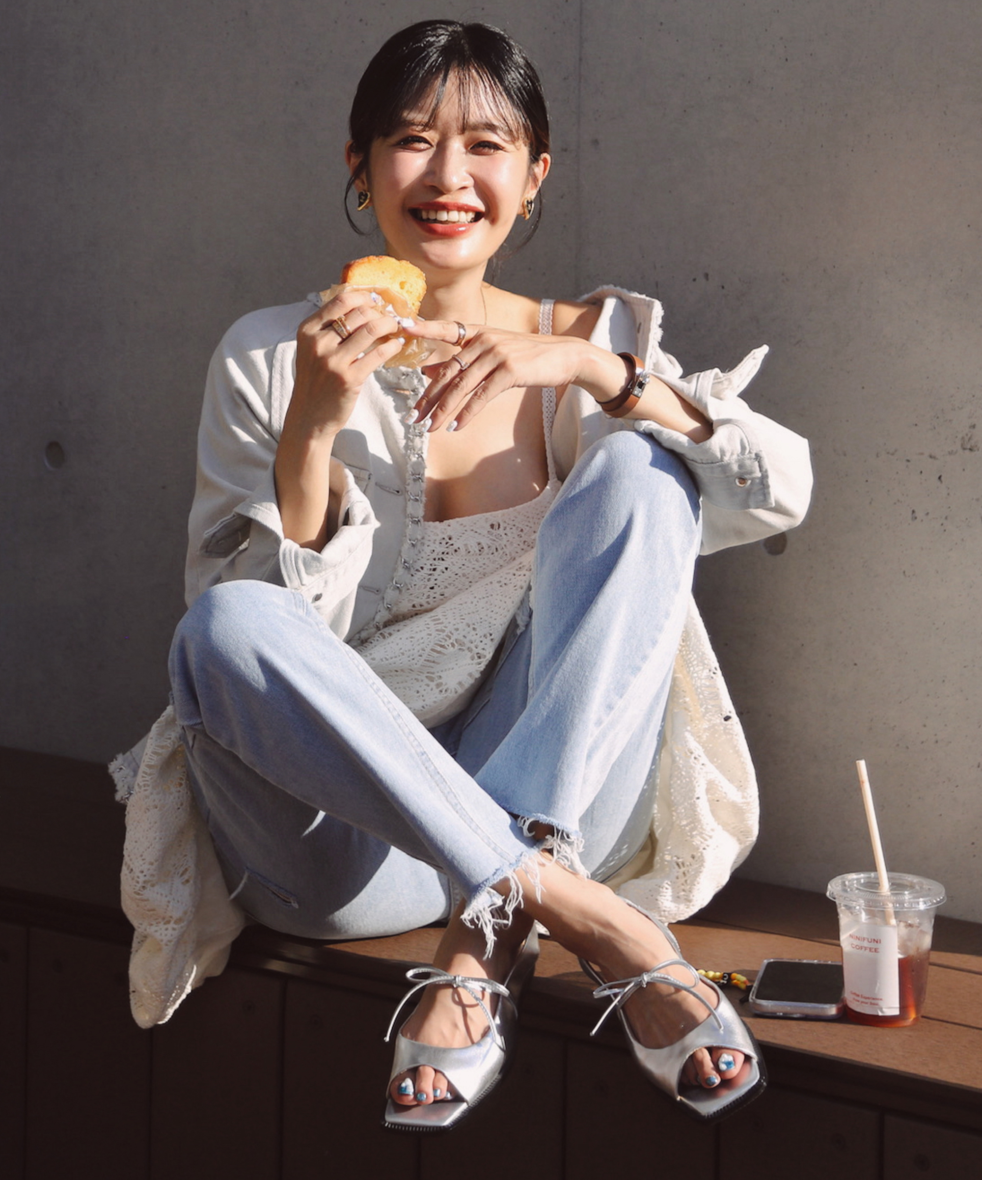 Alma方頭蝴蝶結綁帶涼鞋(兩色)