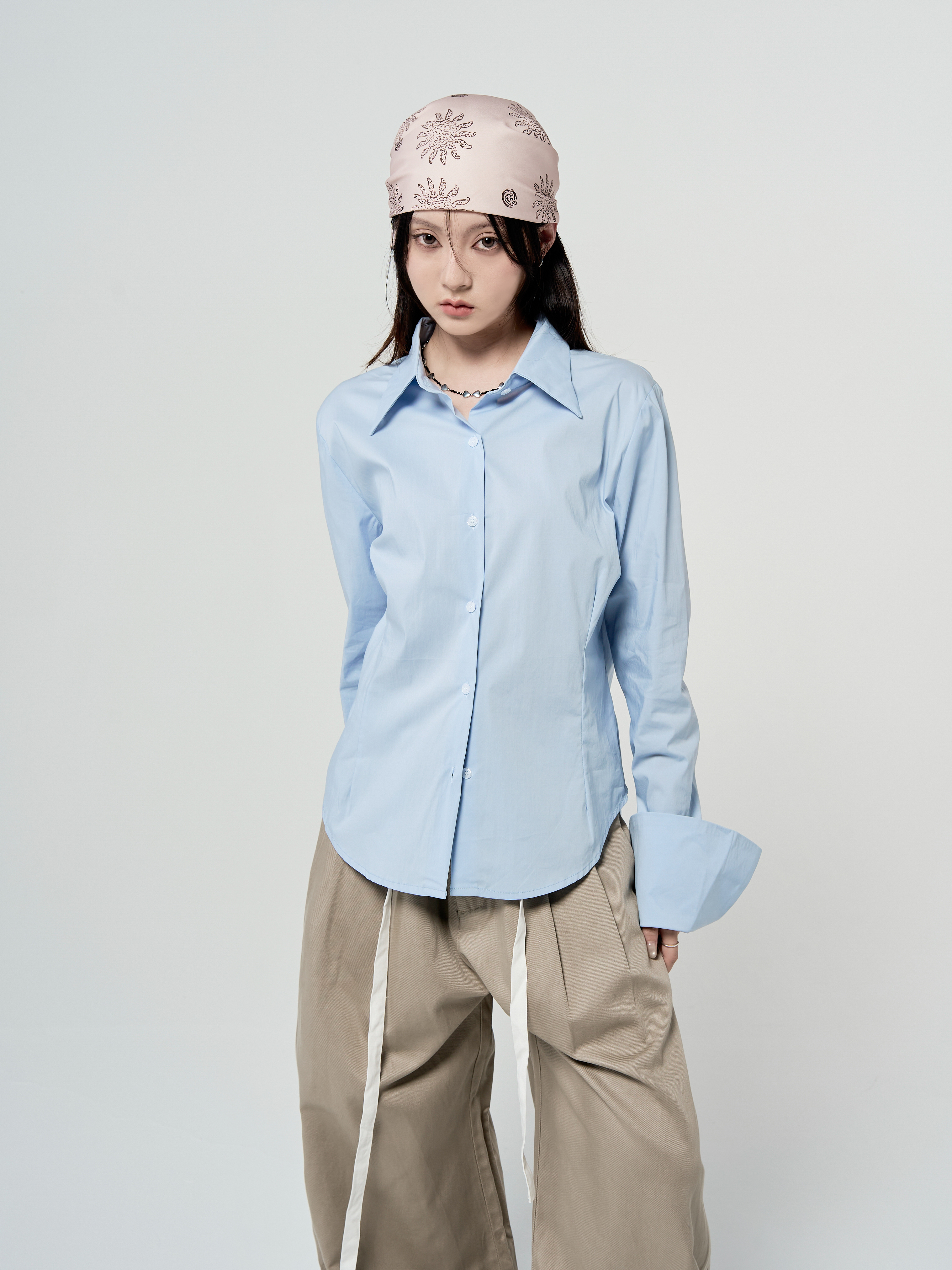 民族紋理滑面絲巾