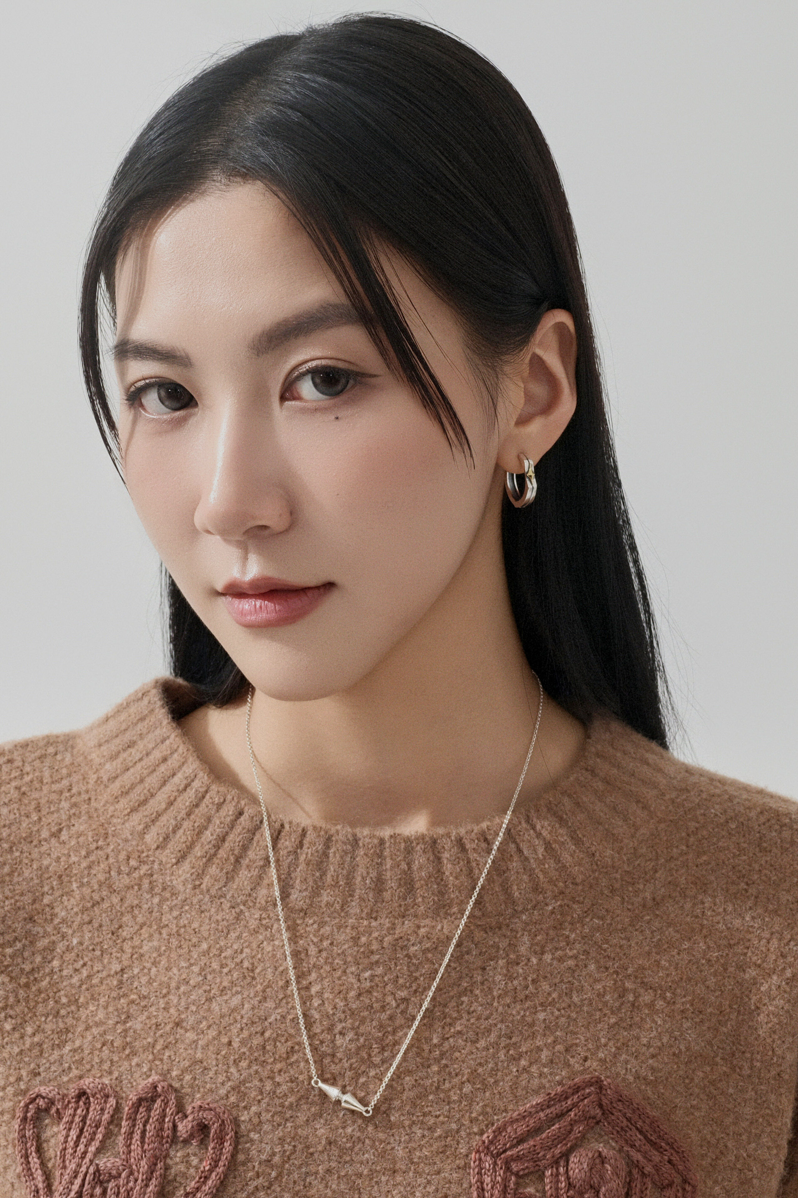 金十字星方粗圈銀耳環（預購產品）